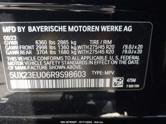 5UX23EU06R9S98603 BMW X5 Xdrive40i