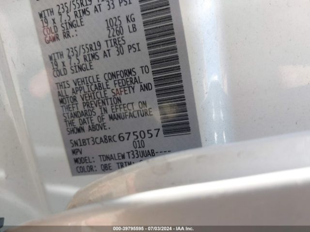 5N1BT3CA8RC675057 Nissan Rogue Sl Fwd