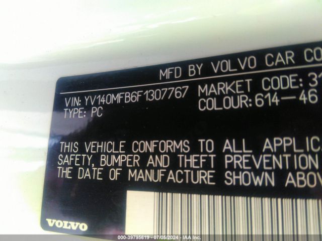 YV140MFB6F1307767 Volvo S60 T5 Premier