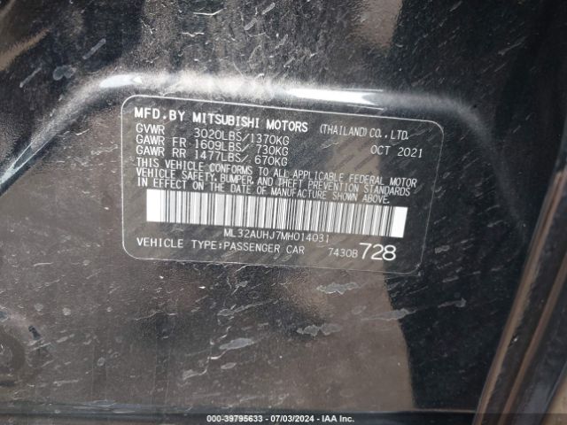 ML32AUHJ7MH014031 Mitsubishi Mirage Carbonite Edition/es/le