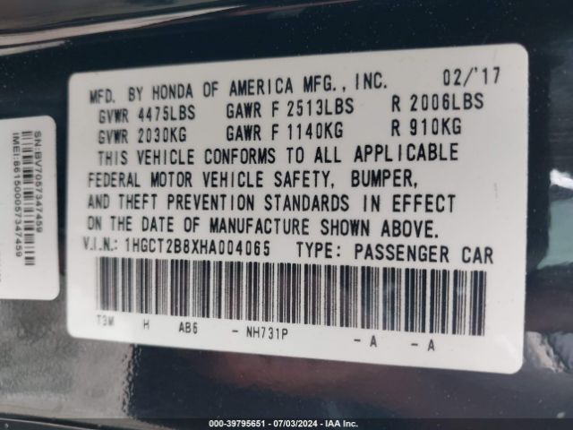 1HGCT2B8XHA004065 Honda Accord Ex-l V6