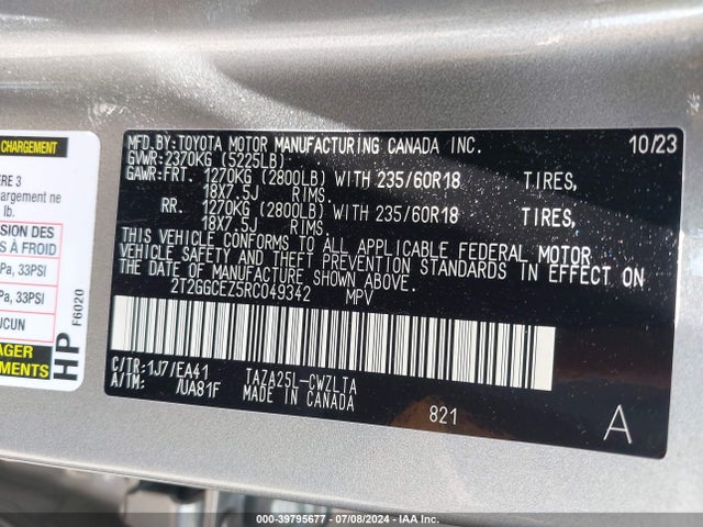 Lexus t24a-fts 2024 2T2GGCEZ5RC049342 Image 9