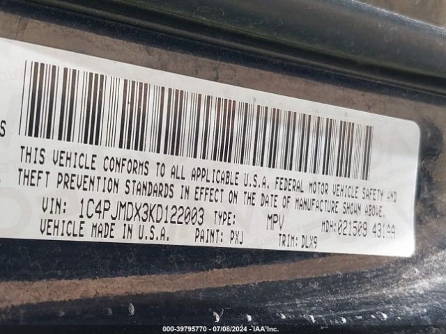 1C4PJMDX3KD122003 Jeep Cherokee Limited 4x4