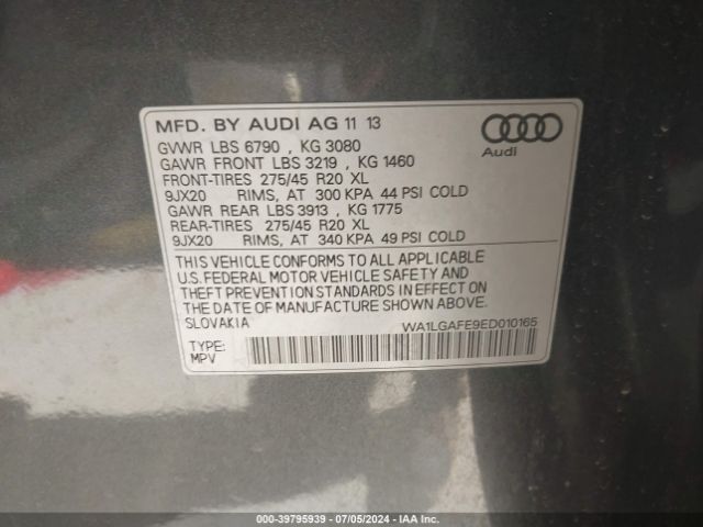 WA1LGAFE9ED010165 Audi Q7 3.0t Premium