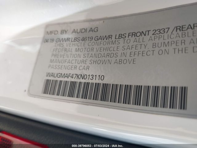 WAUGMAF47KN013110 Audi A4 40 Titanium Premium
