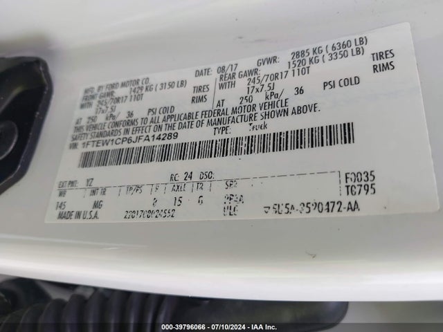 Ford F-150 Xlt 2018 1FTEW1CP6JFA14289 Image 9
