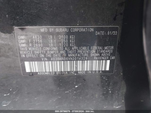 4S3BWAB6XN3014329 Subaru Legacy