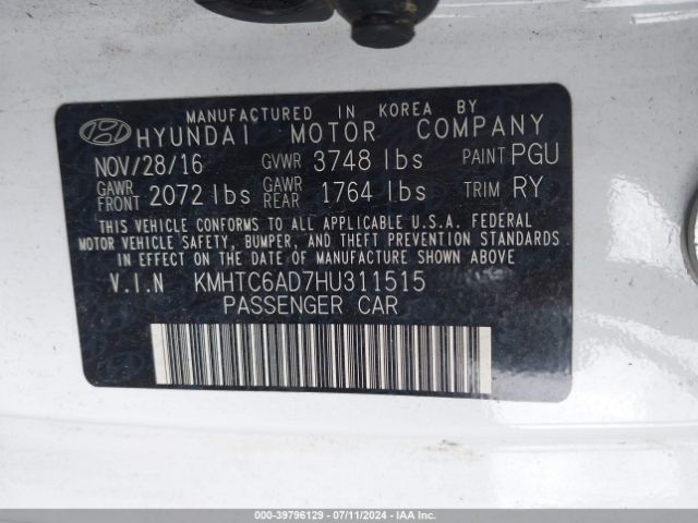 KMHTC6AD7HU311515 Hyundai Veloster