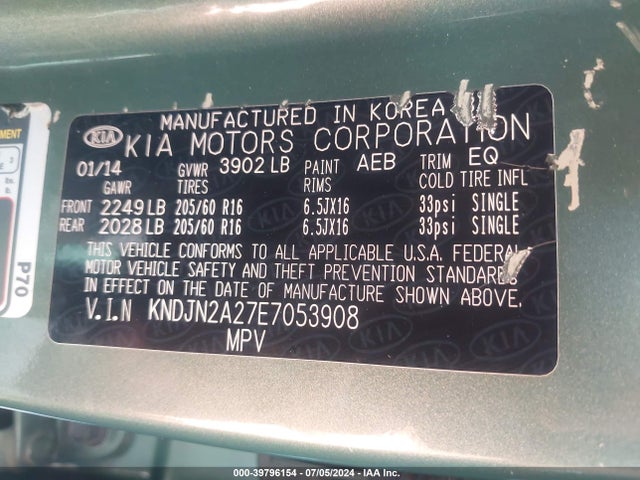 KIA Soul 2014 KNDJN2A27E7053908 Image 9