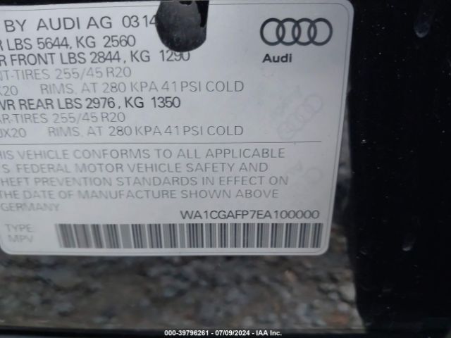 WA1CGAFP7EA100000 Audi Sq5 3.0t Premium Plus