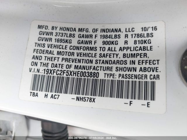 19XFC2F5XHE003880 Honda Civic Lx