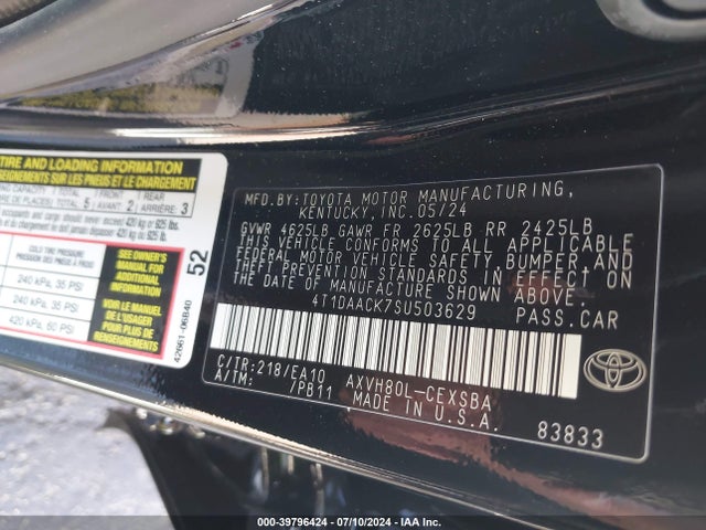 Toyota CAMRY SE 2025 4T1DAACK7SU503629 Image 9