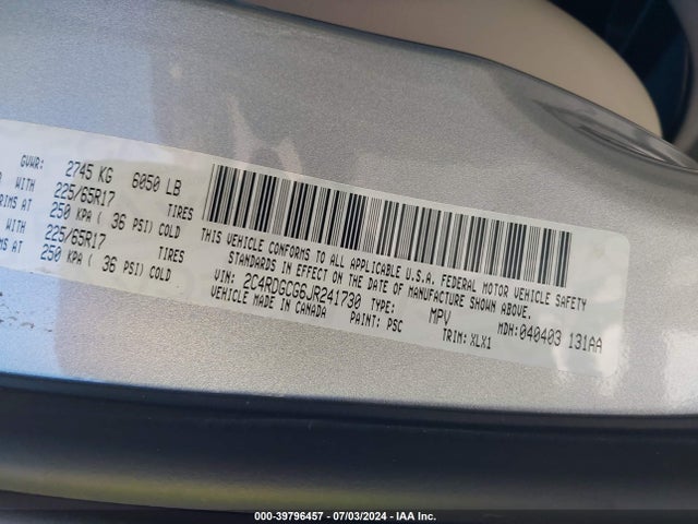 Dodge Grand Caravan Sxt 2018 2C4RDGCG6JR241730 Image 9