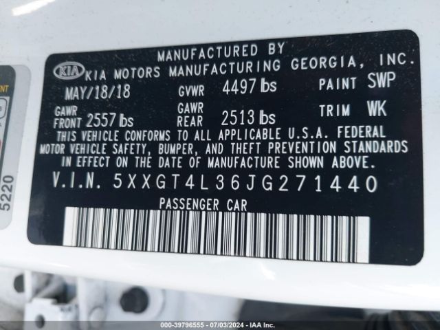 5XXGT4L36JG271440 KIA Optima Lx