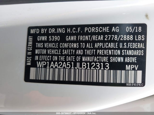 2018 PORSCHE MACAN WP1AA2A51JLB12313 Photo 8