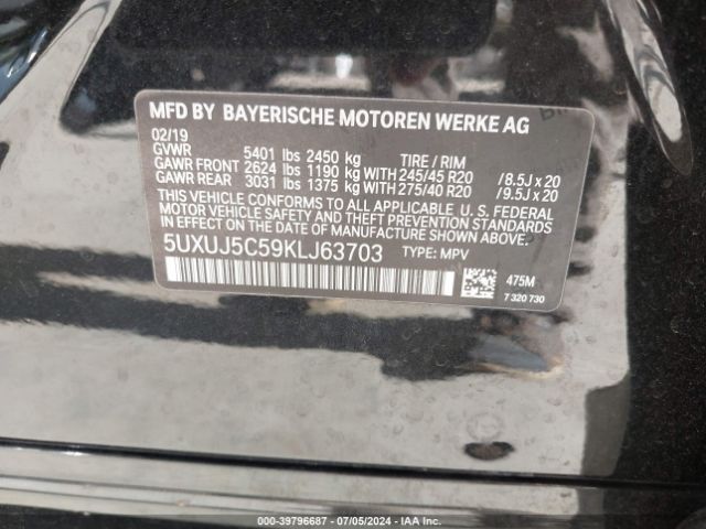 5UXUJ5C59KLJ63703 BMW X4 M40i