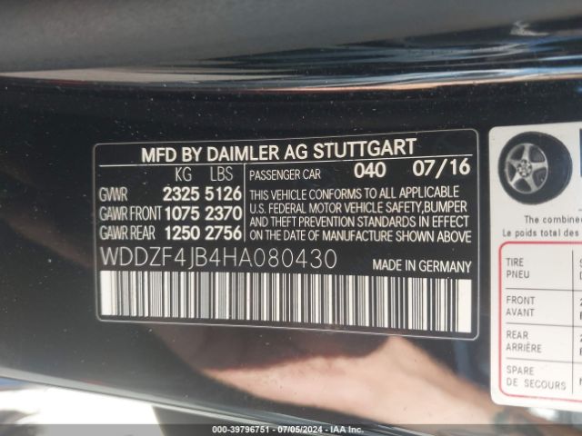 WDDZF4JB4HA080430 Mercedes-Benz E 300
