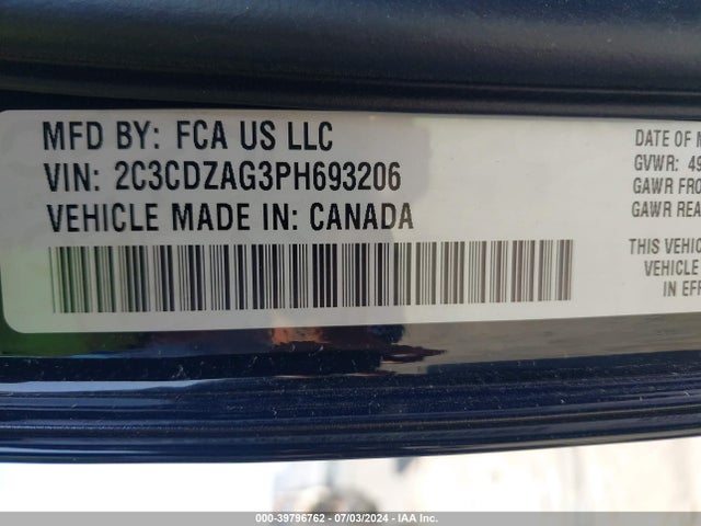 Dodge Challenger Sxt 2023 2C3CDZAG3PH693206 Image 9