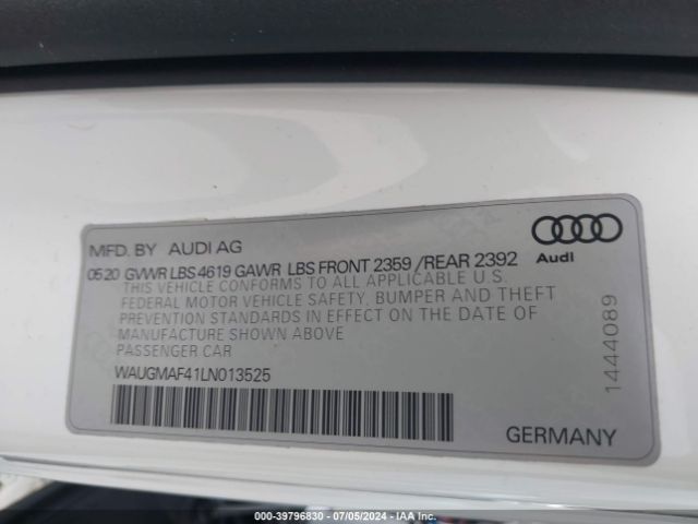 2020 AUDI A4 WAUGMAF41LN013525 Photo 8