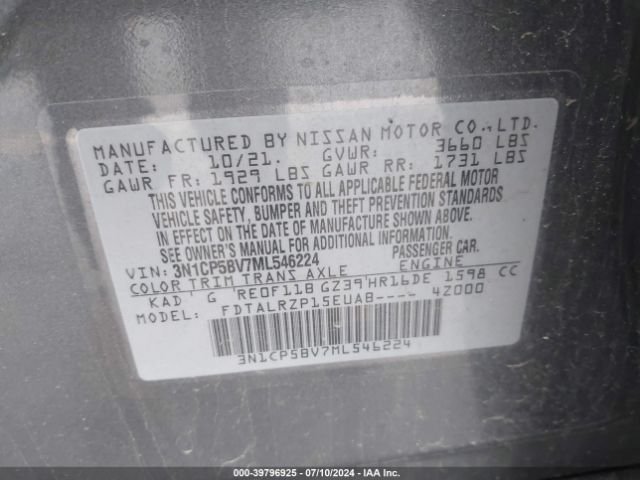 2021 NISSAN KICKS 3N1CP5BV7ML546224 Photo 8
