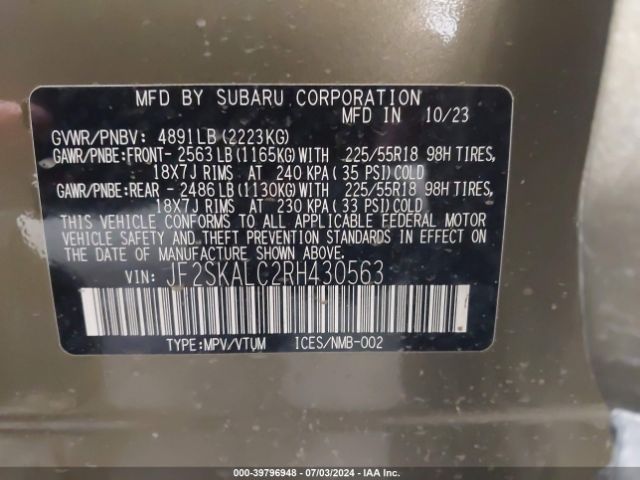 JF2SKALC2RH430563 Subaru Forester Limited