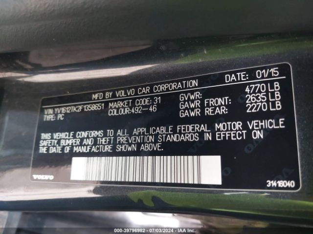 YV1612TK2F1358651 Volvo S60 T5 Premier
