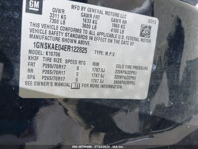 Chevrolet Tahoe Ls 2014 1GNSKAE04ER122825 Image 9