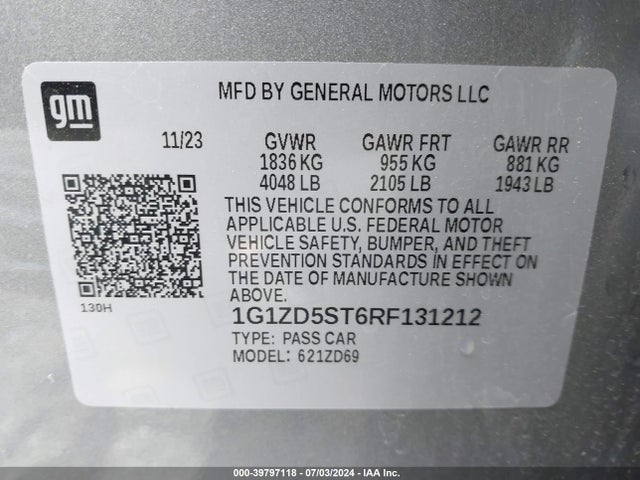 Chevrolet MALIBU LT 2024 1G1ZD5ST6RF131212 Image 9