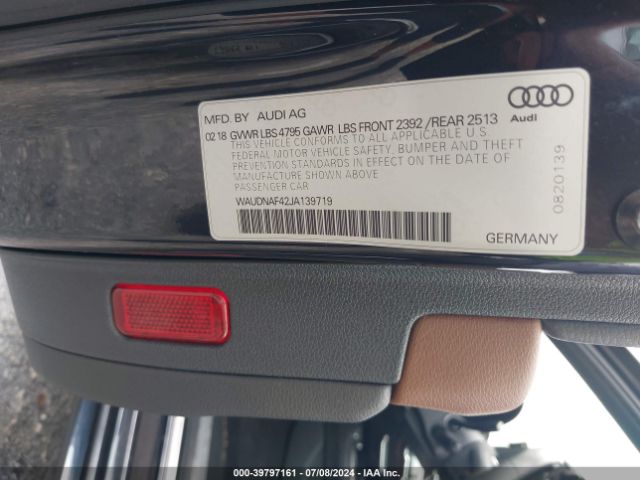WAUDNAF42JA139719 Audi A4 2.0t Premium/2.0t Tech Premium