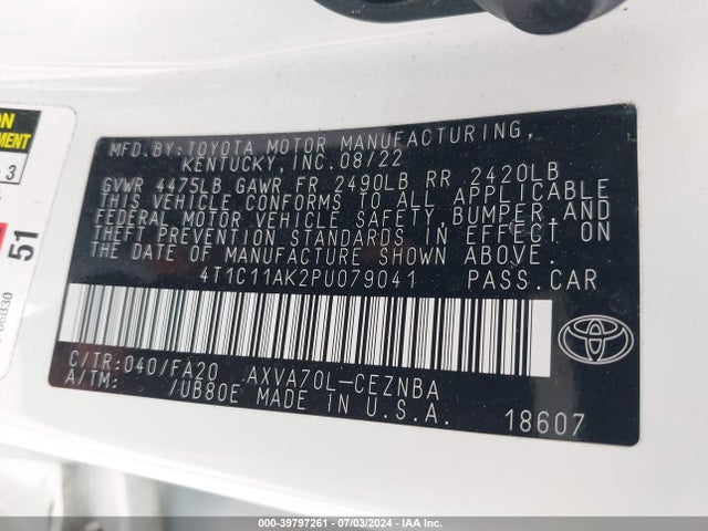Toyota CAMRY LE 2023 4T1C11AK2PU079041 Image 9