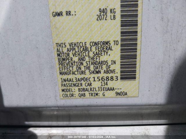 1N4AL3AP0EC156883 Nissan Altima 2.5 S