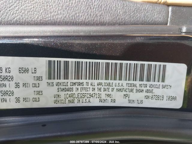 1C4RDJEG5FC947131 Dodge Durango Citadel