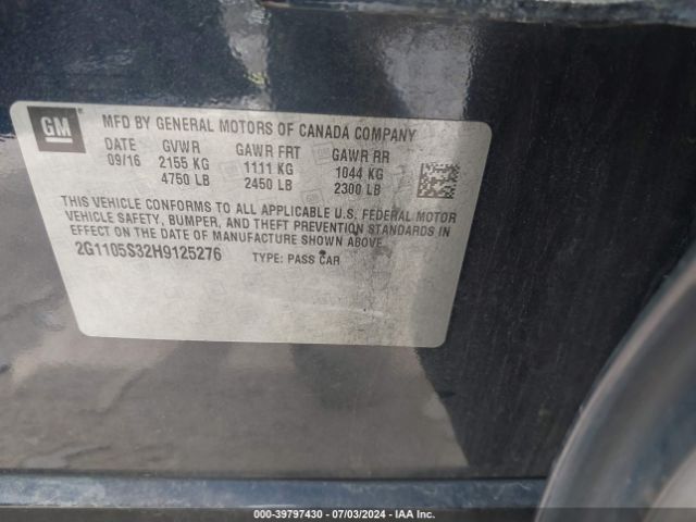 2G1105S32H9125276 Chevrolet IMPALA 1LT