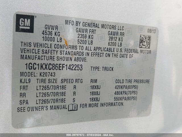 Chevrolet Silverado 2500hd Lt 2014 1GC1KXC86EF142253 Image 9