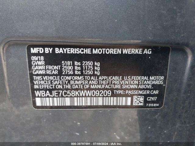WBAJE7C58KWW09209 BMW 540i Xdrive