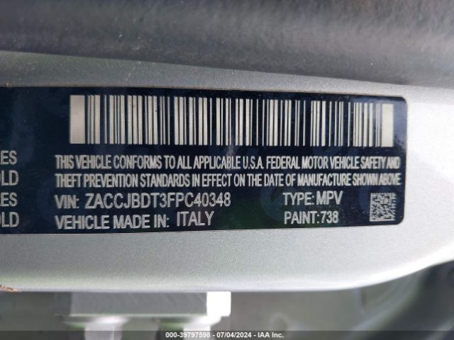 ZACCJBDT3FPC40348 Jeep Renegade Limited