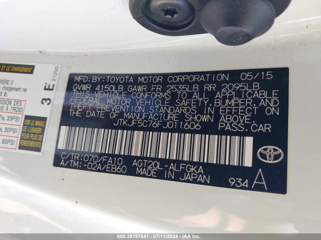 Scion TC 2015 JTKJF5C76FJ011606 Image 9