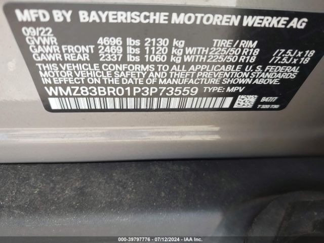 WMZ83BR01P3P73559 Mini Countryman Cooper S