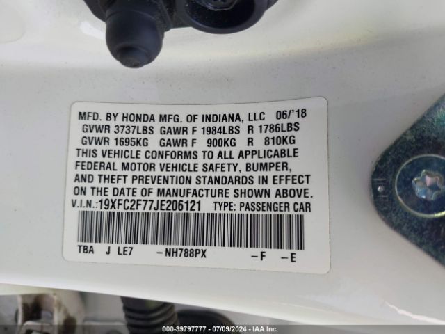 19XFC2F77JE206121 Honda CIVIC EX