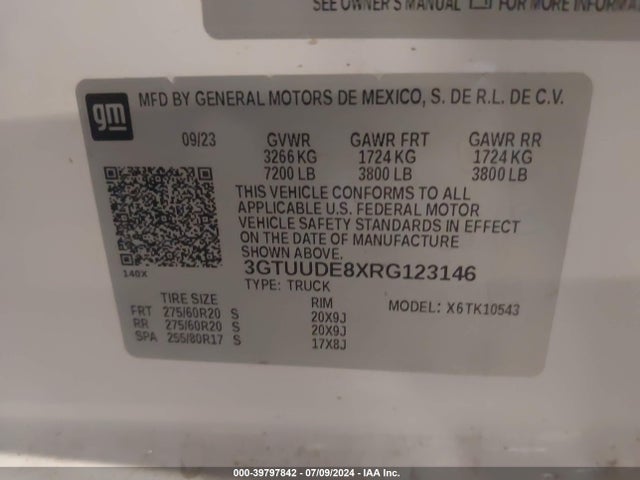 GMC Sierra 1500 Slt 2024 3GTUUDE8XRG123146 Image 9