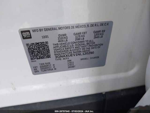 2022 CHEVROLET EQUINOX 3GNAXUEV1NL120290 Photo 8