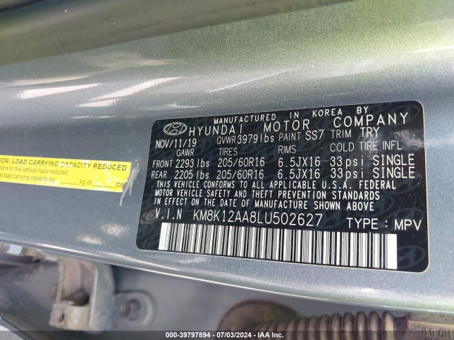 Hyundai Kona Se 2020 KM8K12AA8LU502627 Image 9