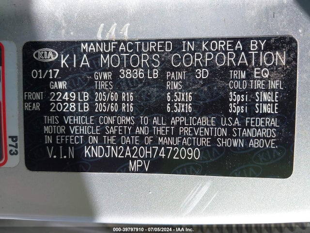 KIA Soul 2017 KNDJN2A20H7472090 Image 9