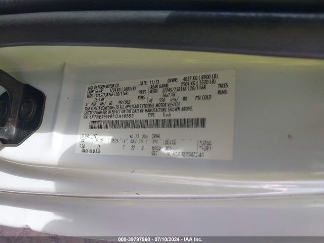 Ford E-250 Commercial 2014 1FTNE2EW6EDA18552 Image 9