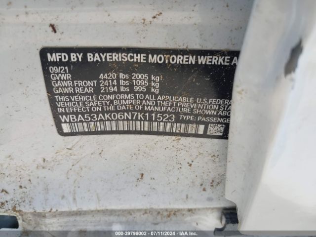 WBA53AK06N7K11523 BMW 228 Gran Coupe I Sdrive