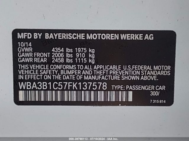 WBA3B1C57FK137578 BMW 320i