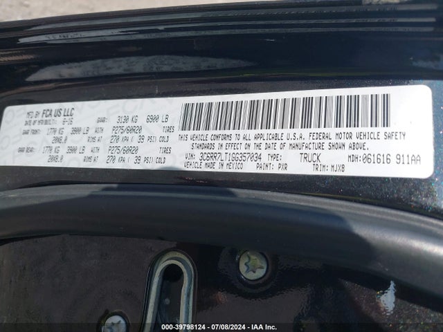 3C6RR7LT1GG357034 RAM 1500 Big Horn