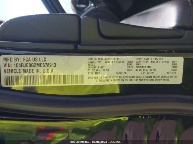 1C4RJEBG2MC678913 Jeep Grand Cherokee Limited 4x2