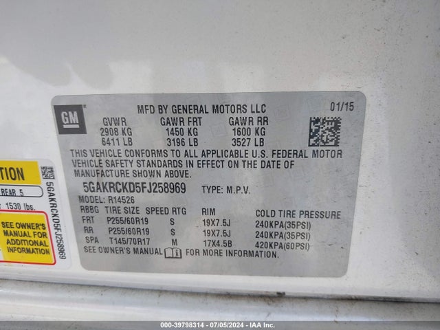 5GAKRCKD5FJ258969 Buick Enclave Premium