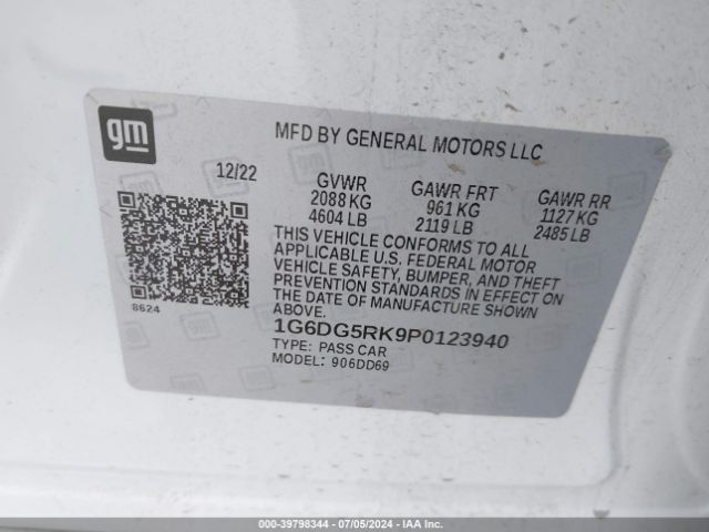 1G6DG5RK9P0123940 Cadillac Ct4 Sport